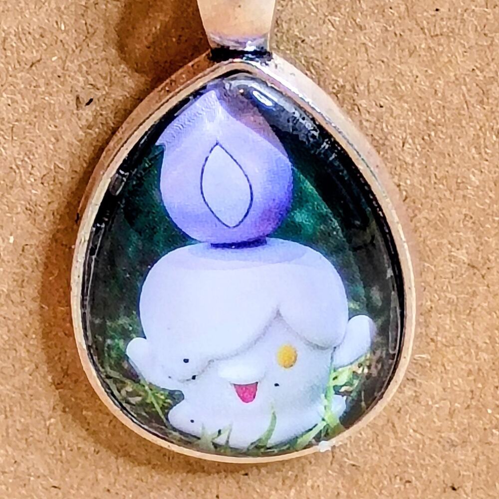 Handmade Litwick Necklace Teardrop Charm Candle Necklace Silver Chain Car